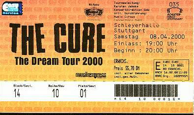 dream tour ticket - thanks olivier